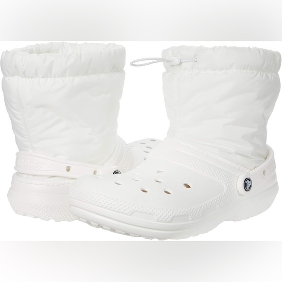 Crocs White unisex classic‎ lined Neo puff boots women’s size 11 / men’s 9 NWT - Picture 1 of 6